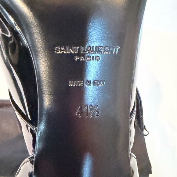 Black Patent Leather Ankle Strap Heels - Picture 10 of 10